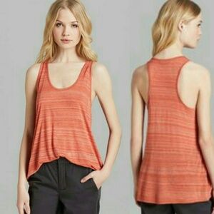 Vince Spacedye Racerback Tank Top Burnt Orange Viscose SZ Large Tangerine
